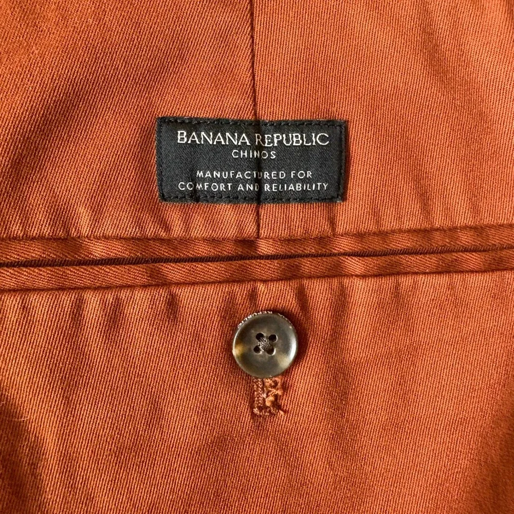 Banana Republic Mason Athletic Tapered Fit Chinos Burnt Sienna Orange 36x30 Mens